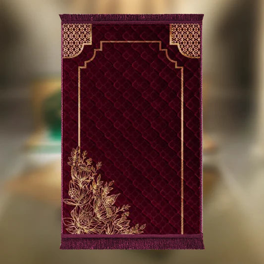 Mehroon Motive Leaf & Flower - Barakah